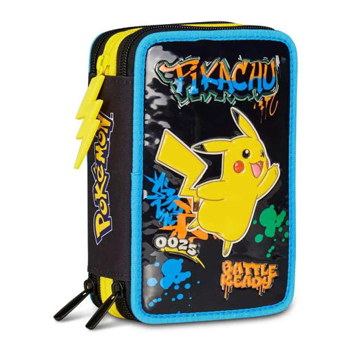 Picture of POKEMON 3 ZIP FILLED PENCIL CASE